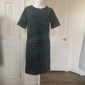 Ann Taylor Loft Outlet Green Tweed Shift Dress